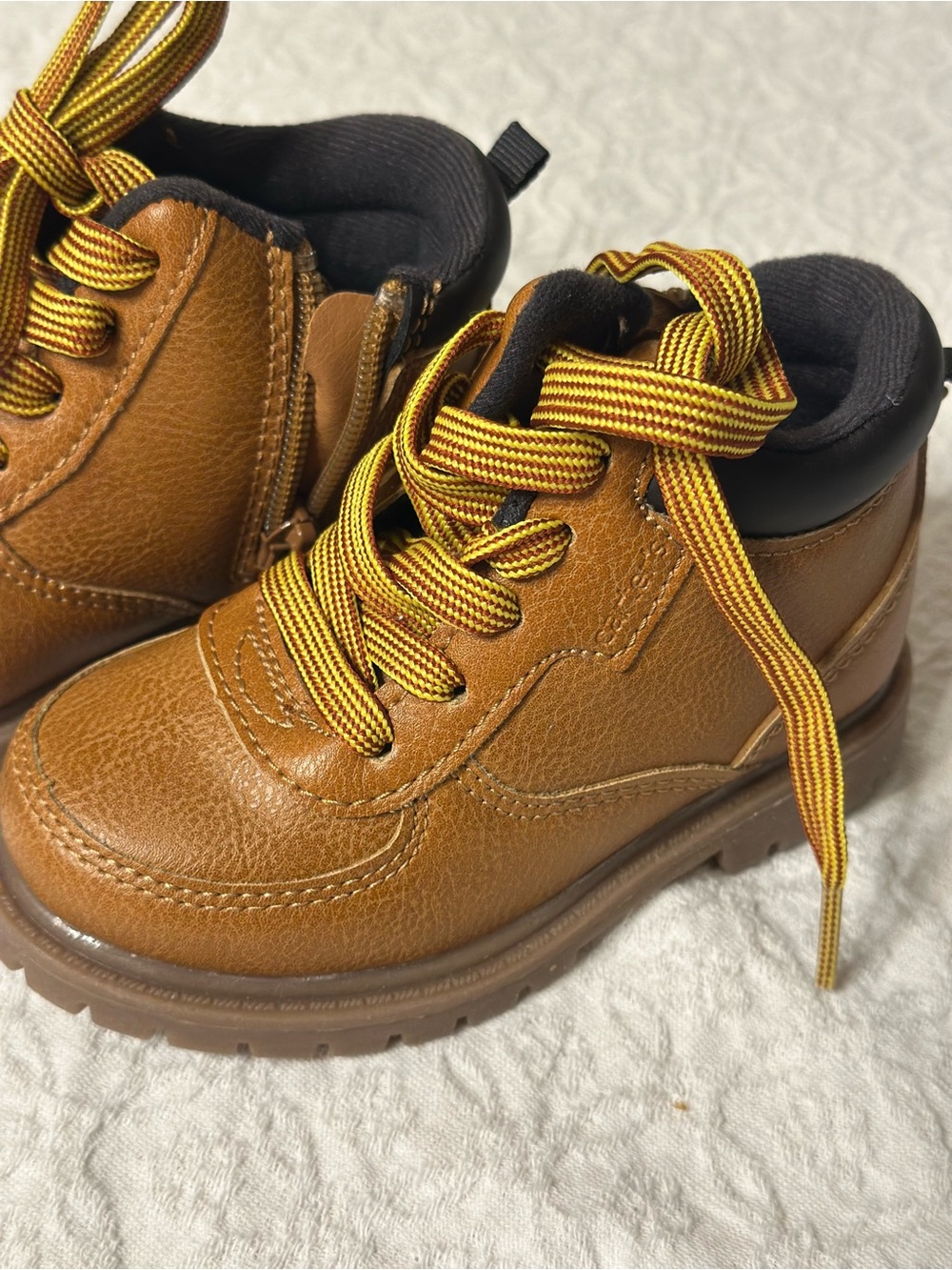 Carter's Brown Tan Kids Lace-Up Ankle Boots - Size 7